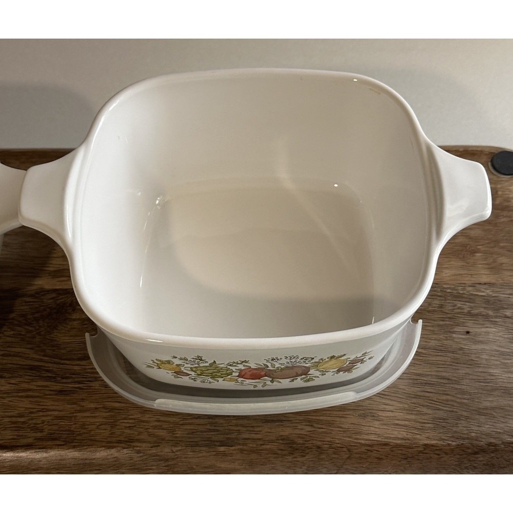 Set 2 Petite Corning Ware Spice of Life 1 3/4 & 2 3/4 Glass W/Plastic Lids USA - Picture 10 of 13